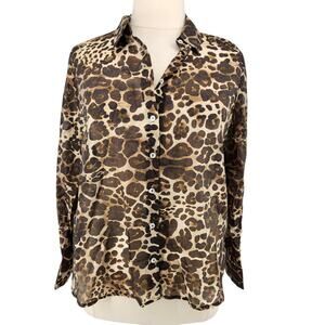 Bailey 44 Leopard Sheer Blouse – Button Front Classic Animal Print
